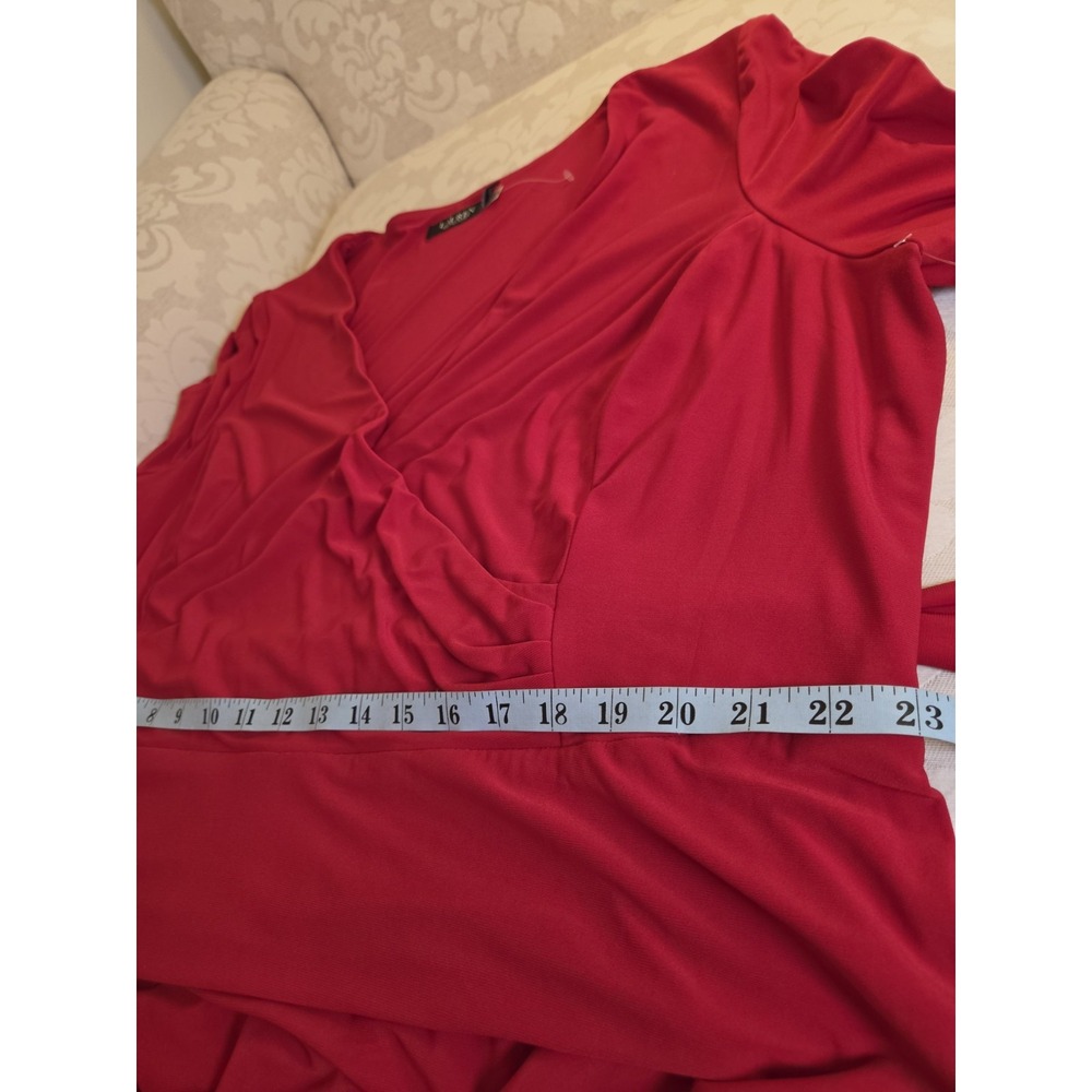 Lauren Ralph Lauren Women's Surplice Jersey Knit Dress Red‎ Size 22W NEW! $125 - Picture 10 of 15